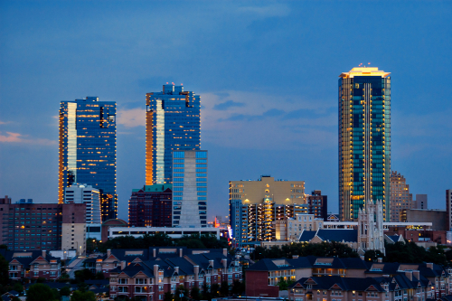 fort worth cityscape at night