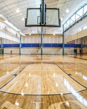 basketball court with led lights
