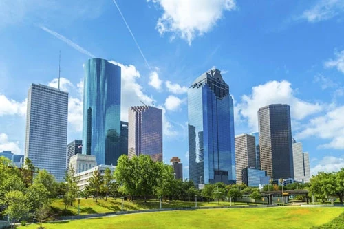Houston cityscape — Spark Lighting service area