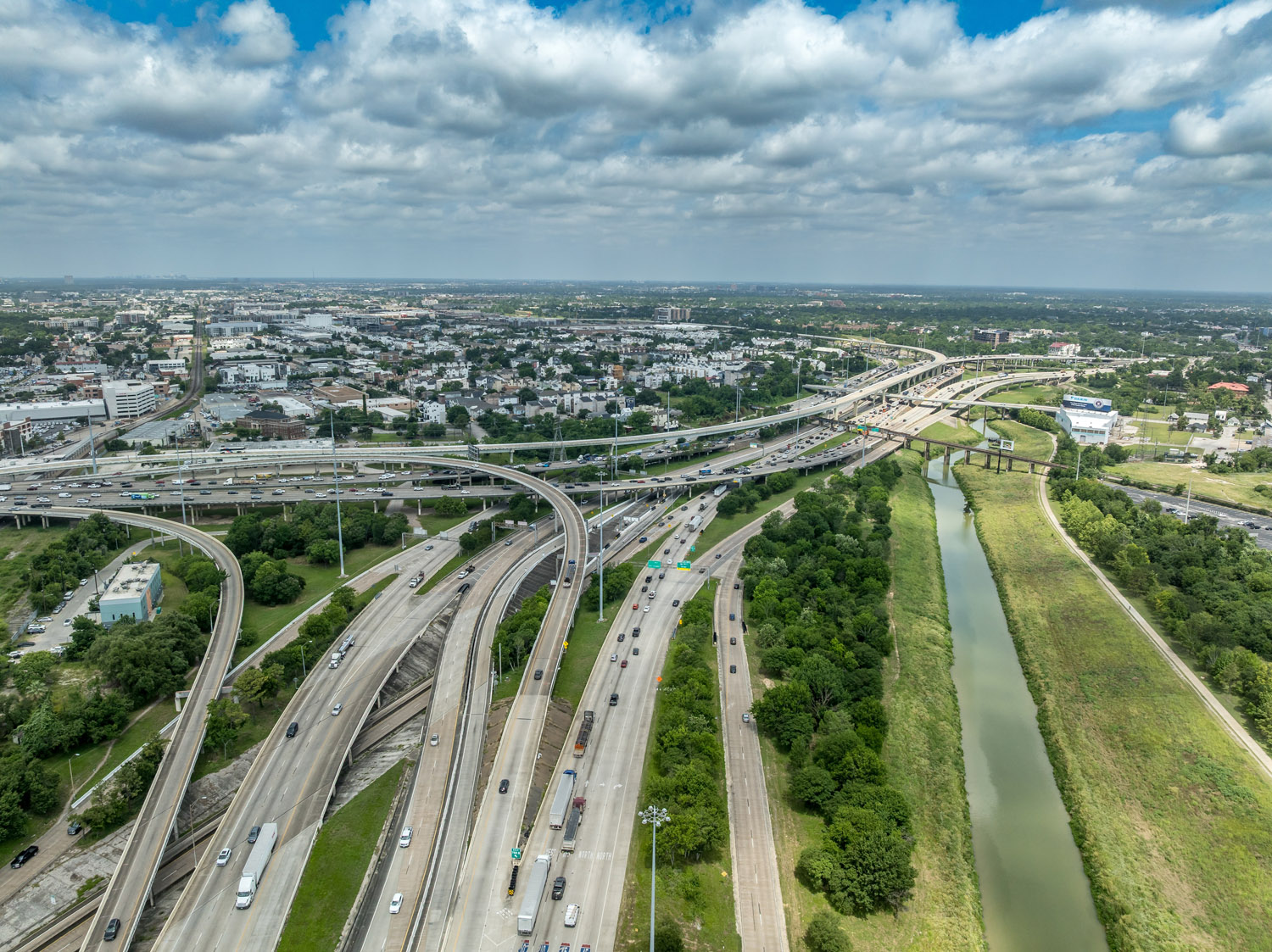 8800 Katy Freeway retail center LED lighting in Houston by Spark Lighting