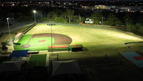 baseball field at night with bright lights