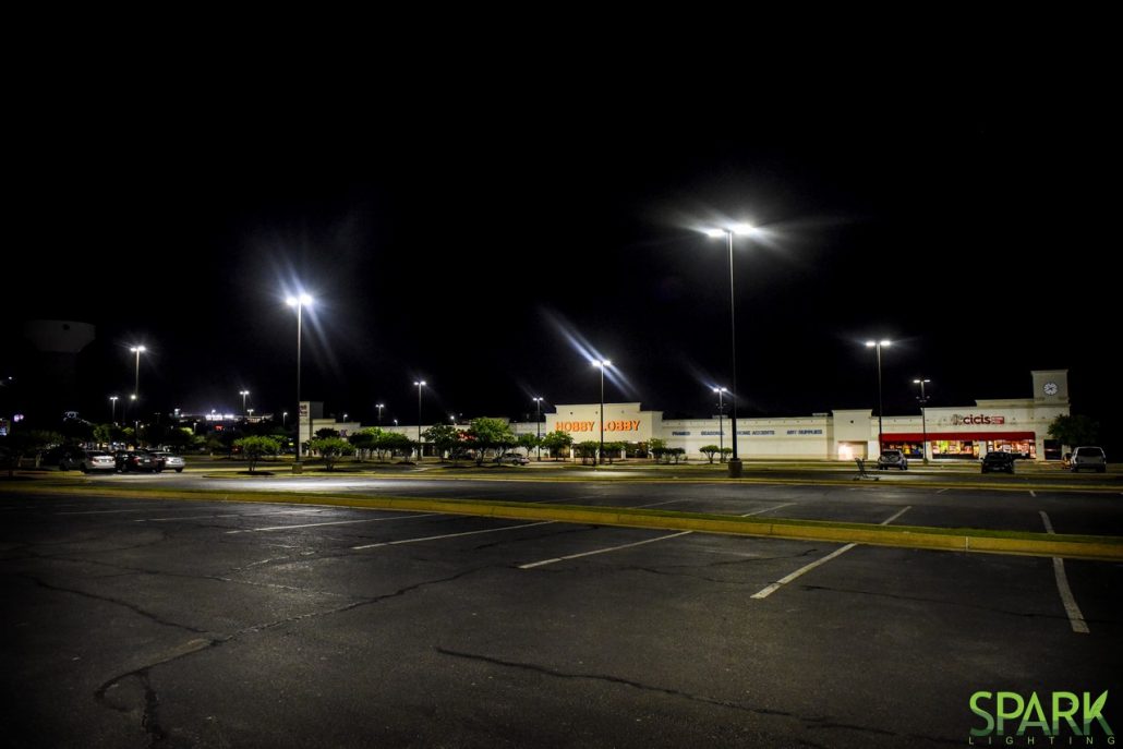 LED Pole Lighting at University Shopping Center in College Station