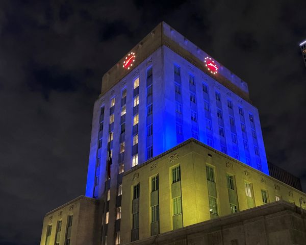 RGB Color-Changing Lighting at Houston City Hall
