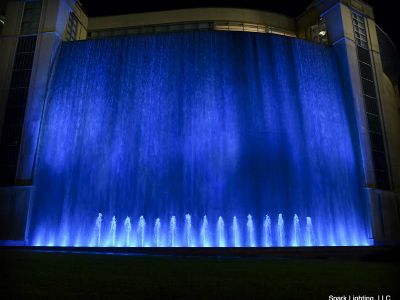Spark Lighting Waterwall Color Changing LED Lighting: Texas Medical Center